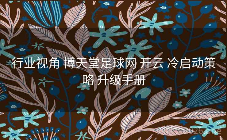 行业视角 博天堂足球网 开云 冷启动策略 升级手册