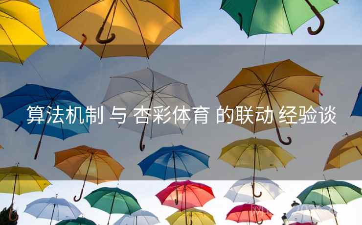 算法机制 与 杏彩体育 的联动 经验谈